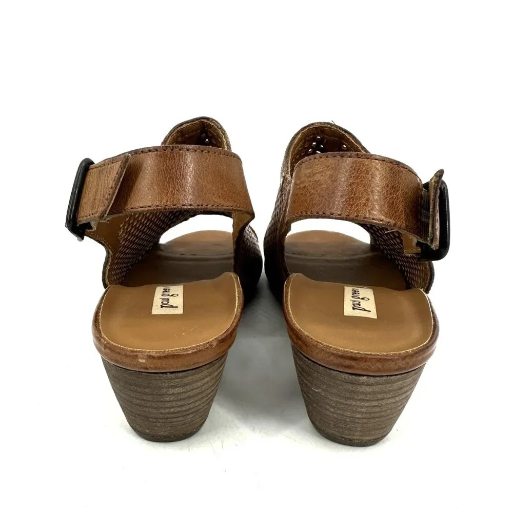 NWOB Paul Green Lois Perforated Leather Slingback Heeled Sandal Size 7.5 US 5 UK